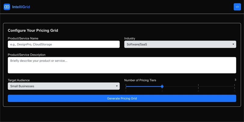 IntelliGrid: AI KendoReact Pricing Grid generator 🤖