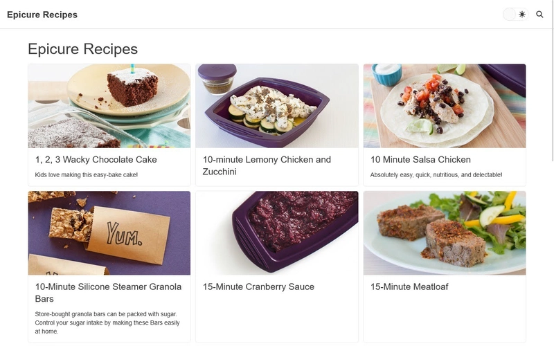 KendoReact Challenge: Epicure's Lost Recipes