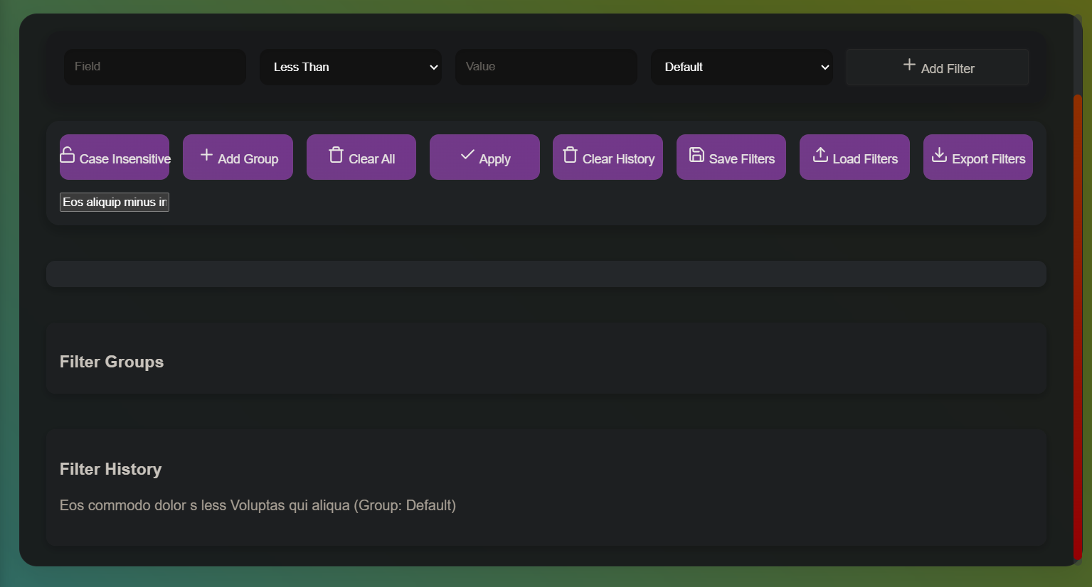 Filter Builder Module