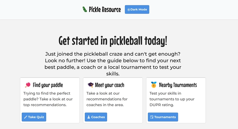 A Pickleball Resource Guide using KendoReact