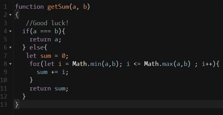 Beginner Series #3 Sum of Numbers