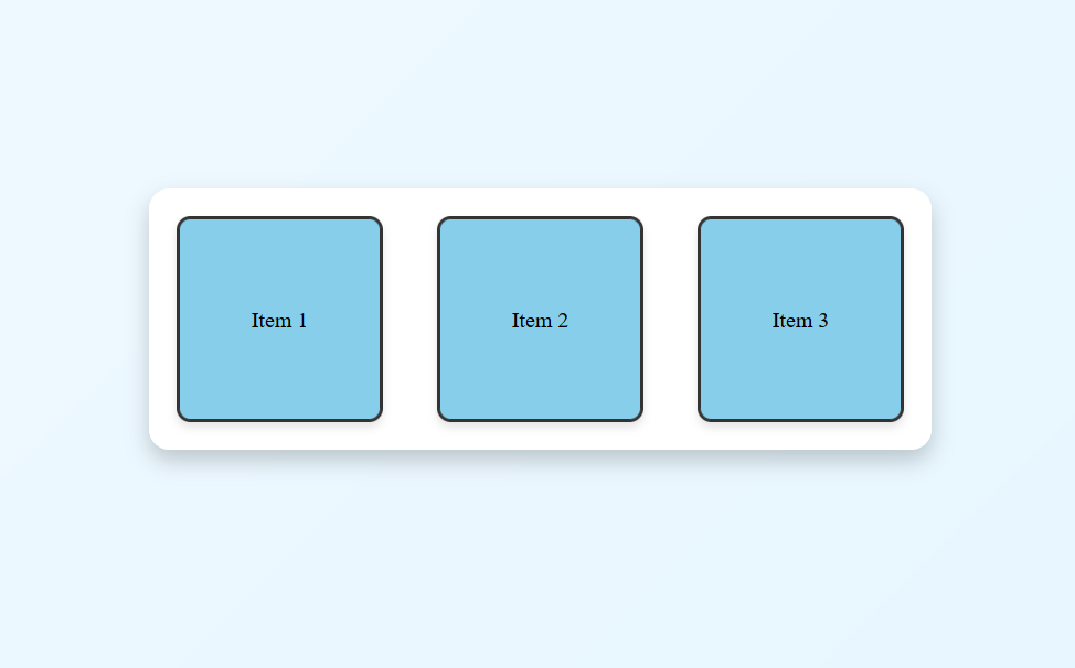 Row of squares with space between each using Flexbox