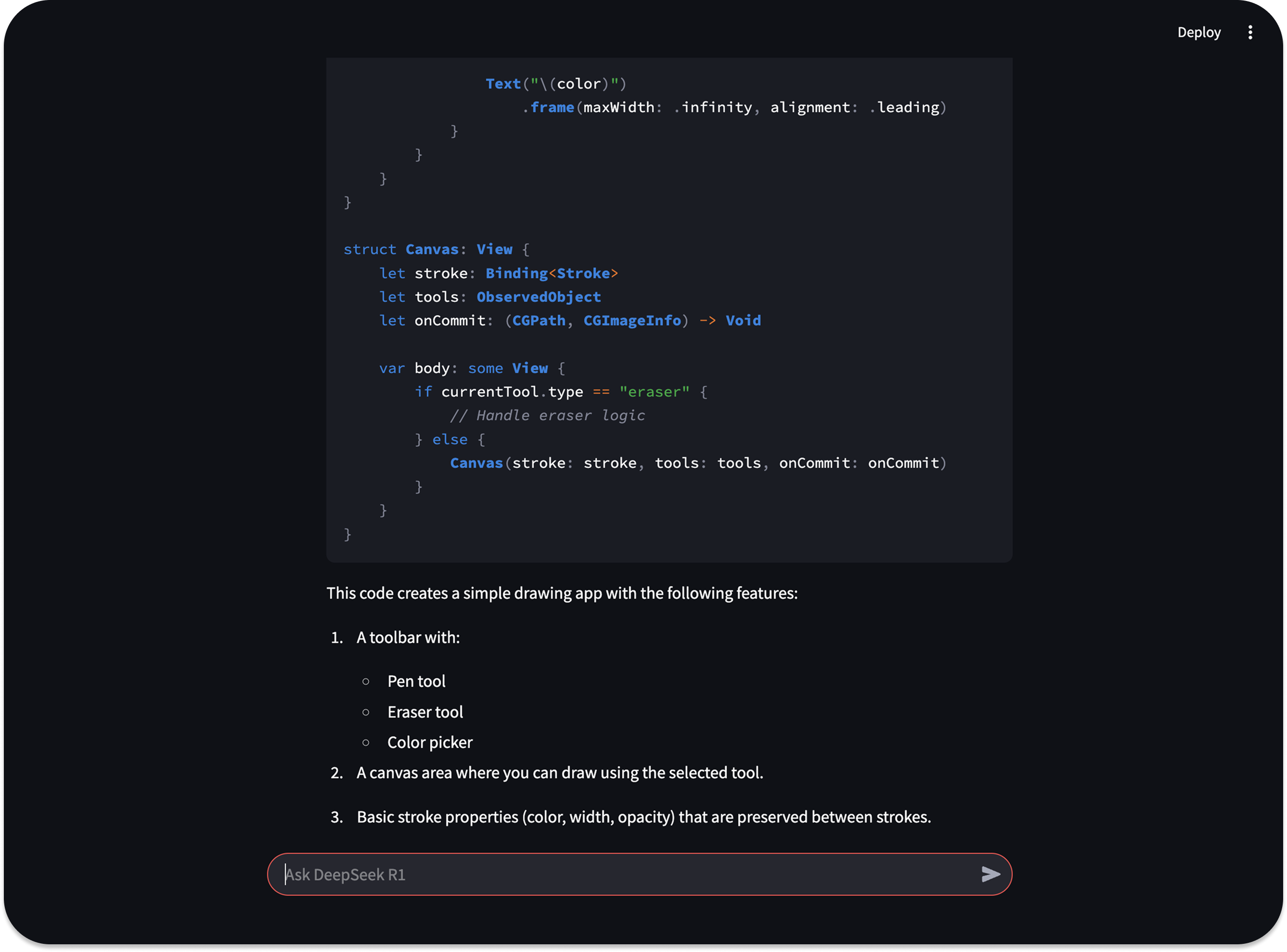 Streamlit UI preview