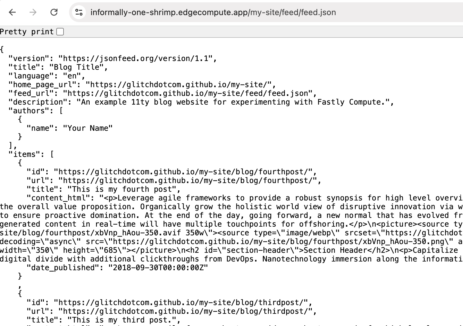 JSON feed