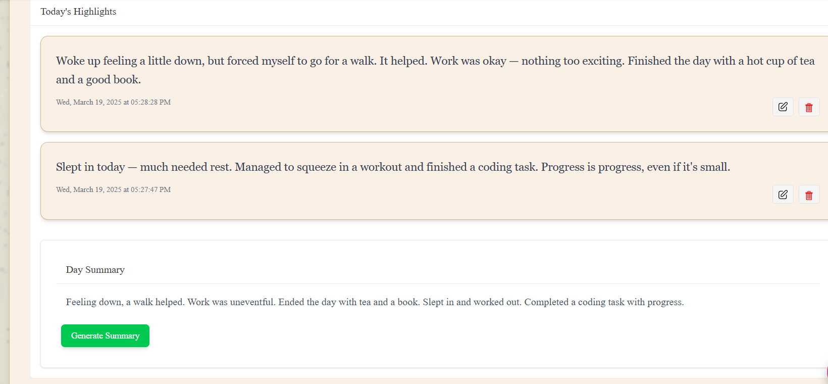 Generate Summary Demo