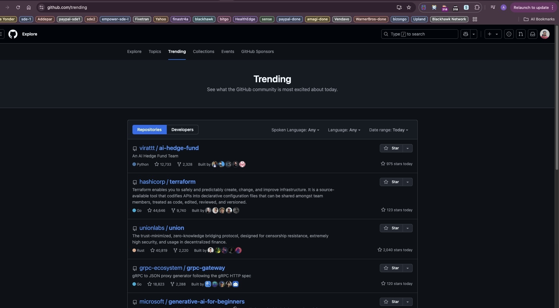 trending tab