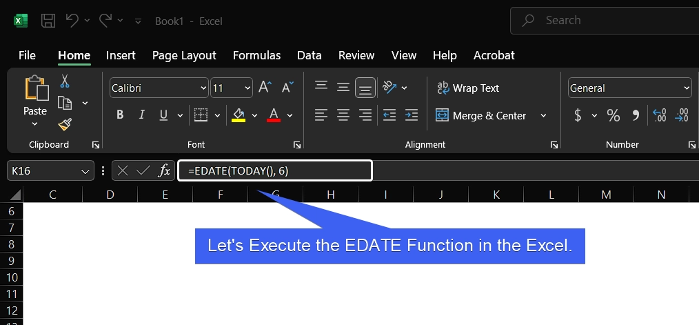 EDATE Function in the Excel