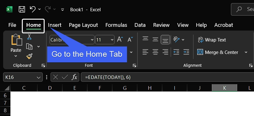 Open Home Tab