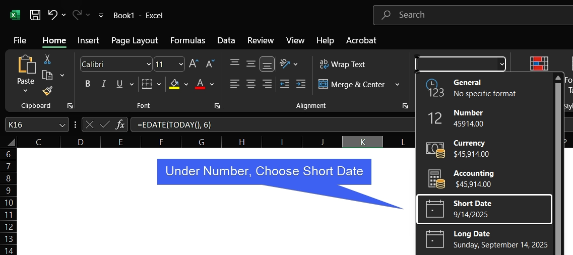 Choose Short Date