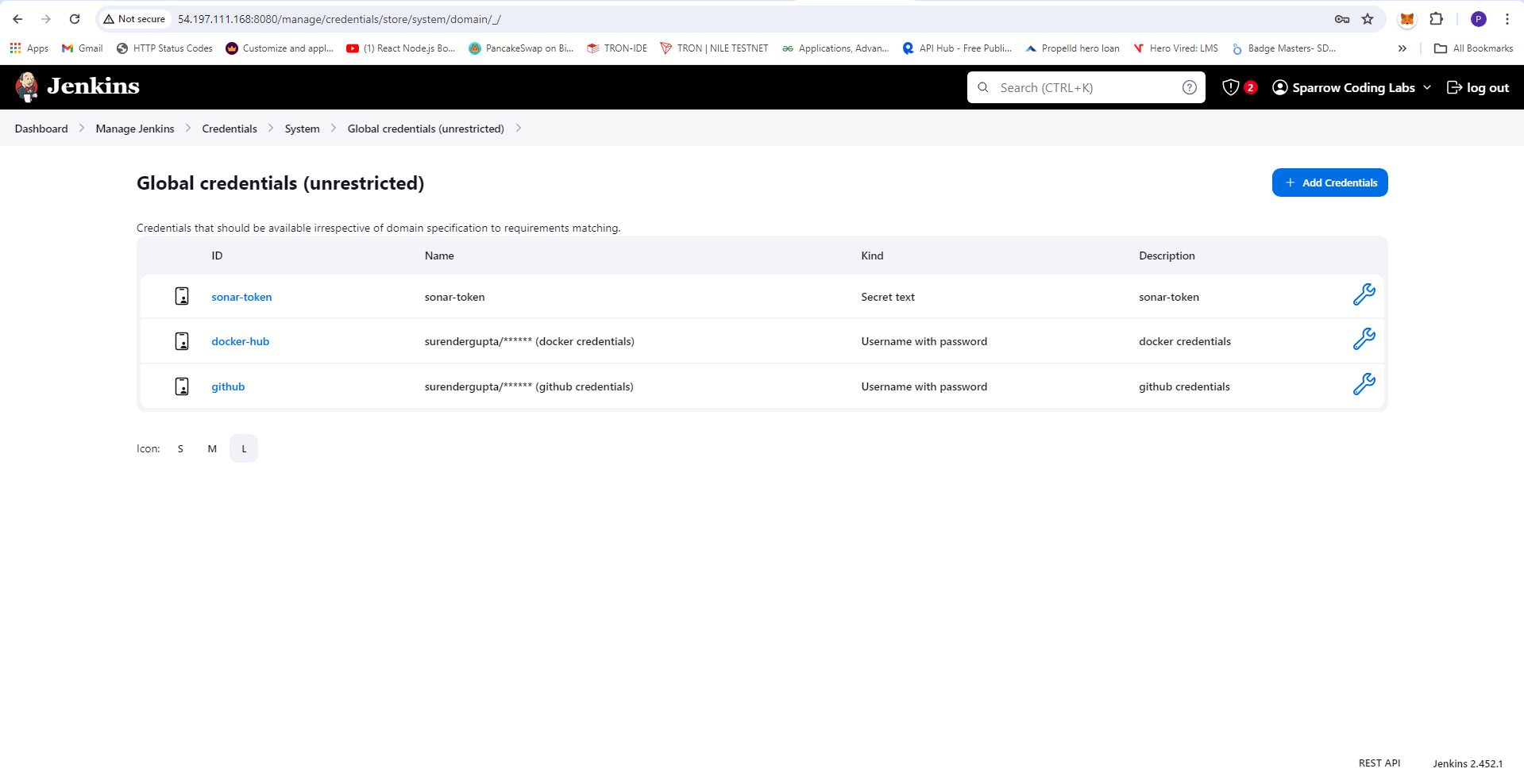 'github credentials'