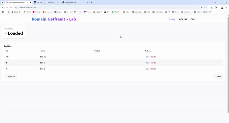Reactive Data List with Detailed Entity Status Tracking with groupBy RxJs Angular