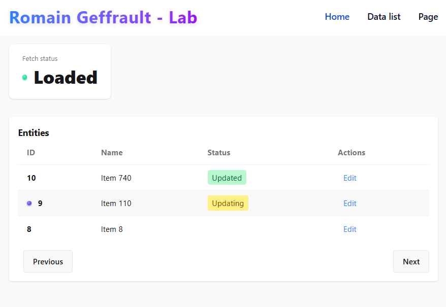 Managing Entity Status in Reactive Data Lists with RxJS