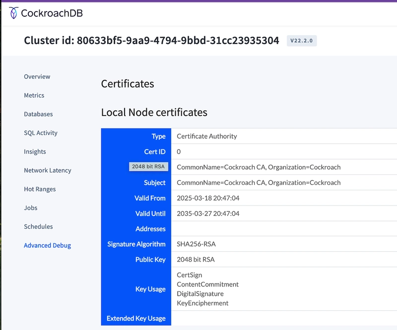 CockroachDB: live certificate rotation