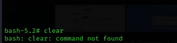 Clear command not found inside docker container ?