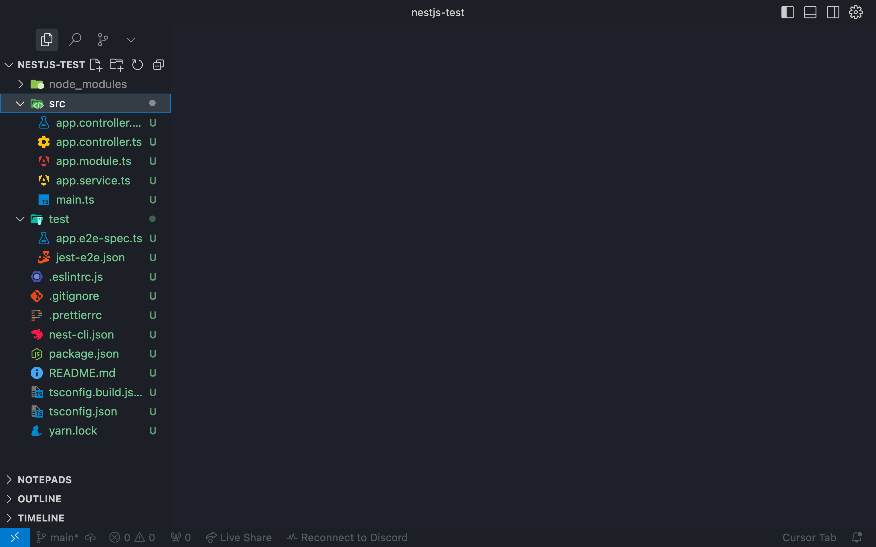 nestjs-test in IDE
