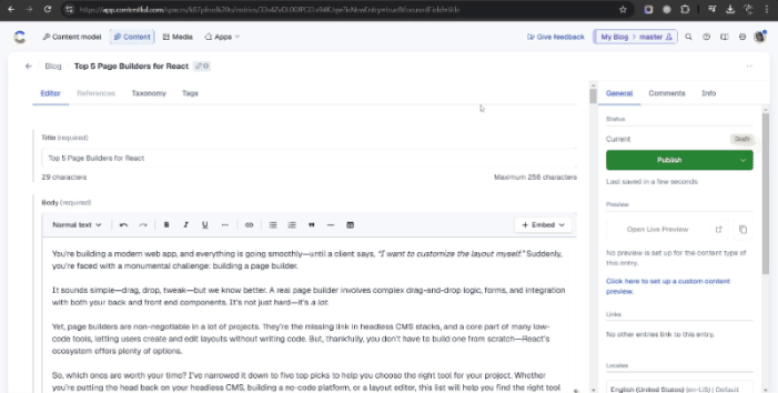 Integrating a Page Builder with Contentful