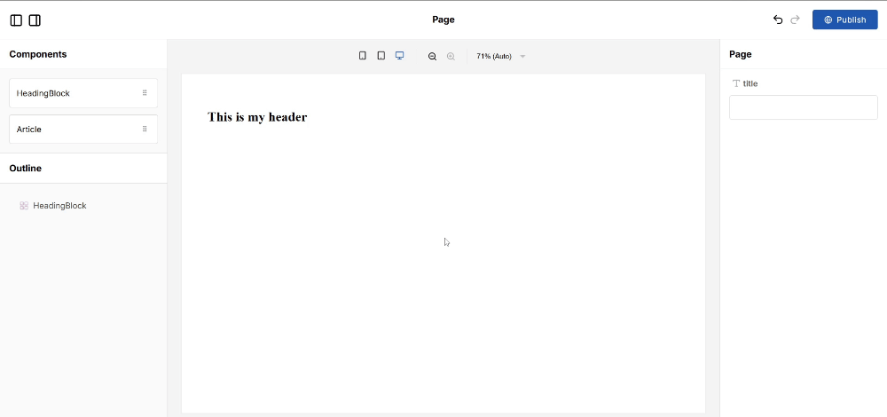 Puck editor fetching content from contentful through the Article component