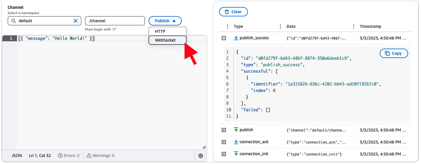 AppSync Console Publish