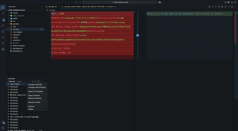 How I Accidentally Deleted My Project Environments and Used VS Code’s Timeline to Save the Day