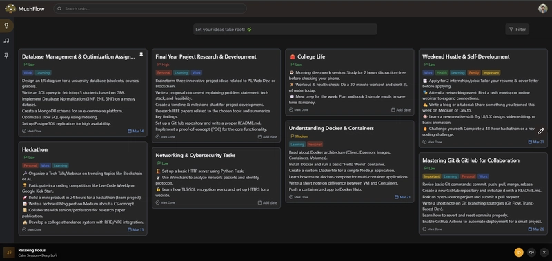 MushFlow: Where Task Management Meets Collaborative Study