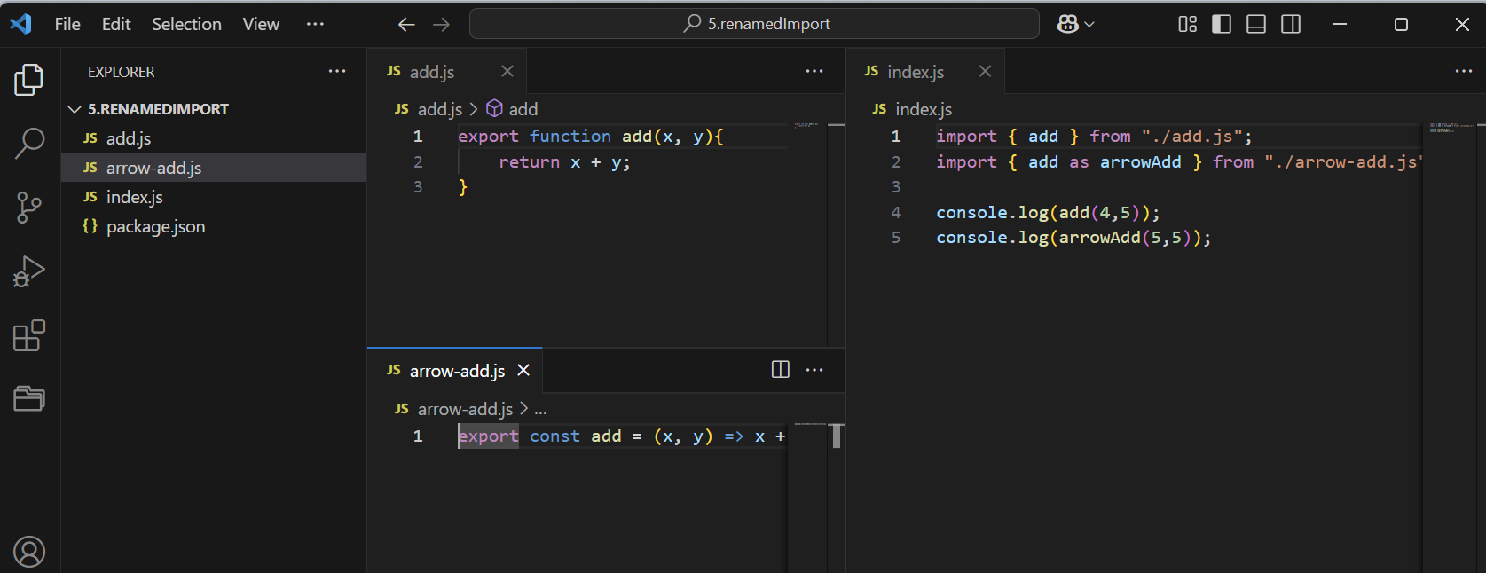 Renaming Import Example