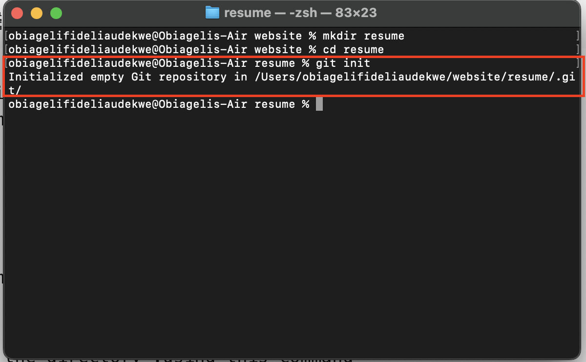 Initialising the directory