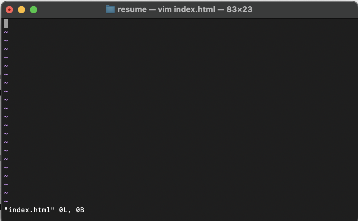 Vim index.html