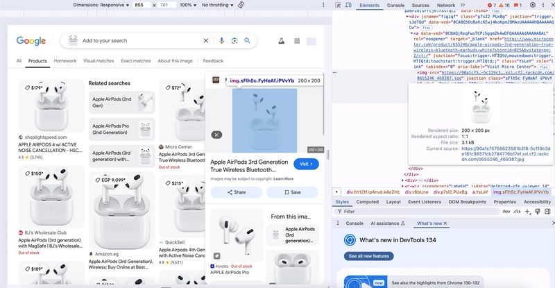 How to Scrape Google Lens Product Results?