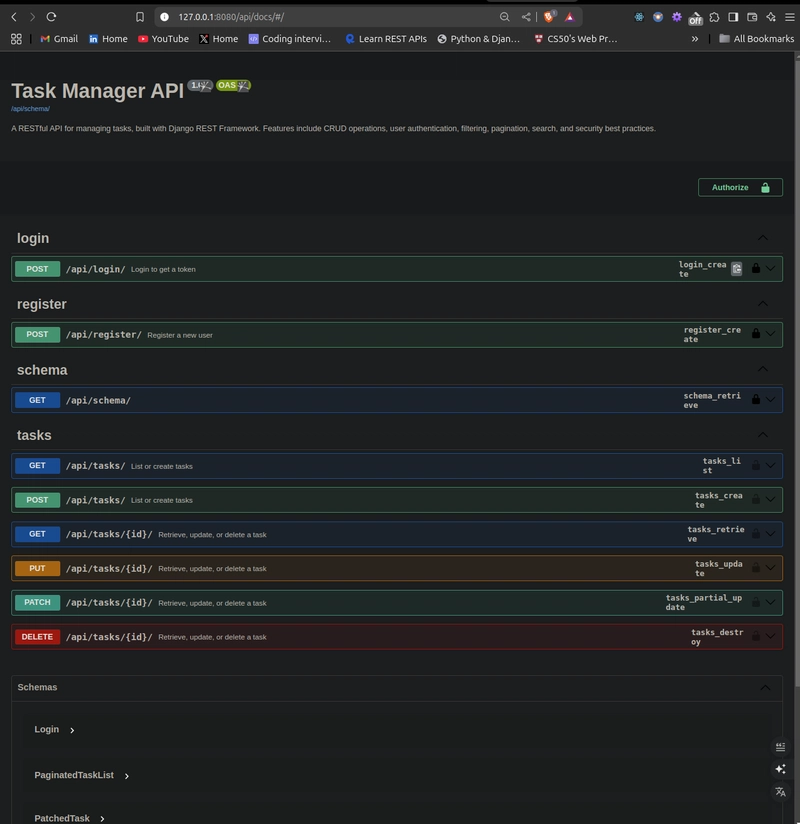 How to Build a Task Manager API with Django REST Framework: Part 7 - API Documentation with OpenAPI and Swagger