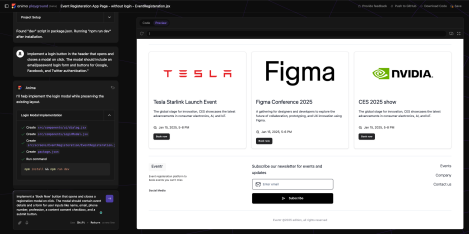 Improving the modal UI by adding the event image using the prompt 