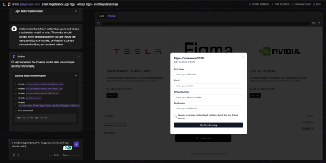 Improving the modal UI by adding the event image using the prompt 