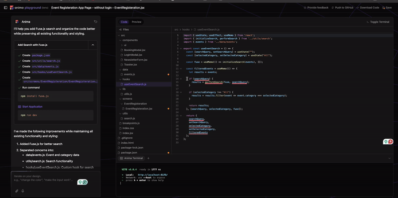AI playground demo gif