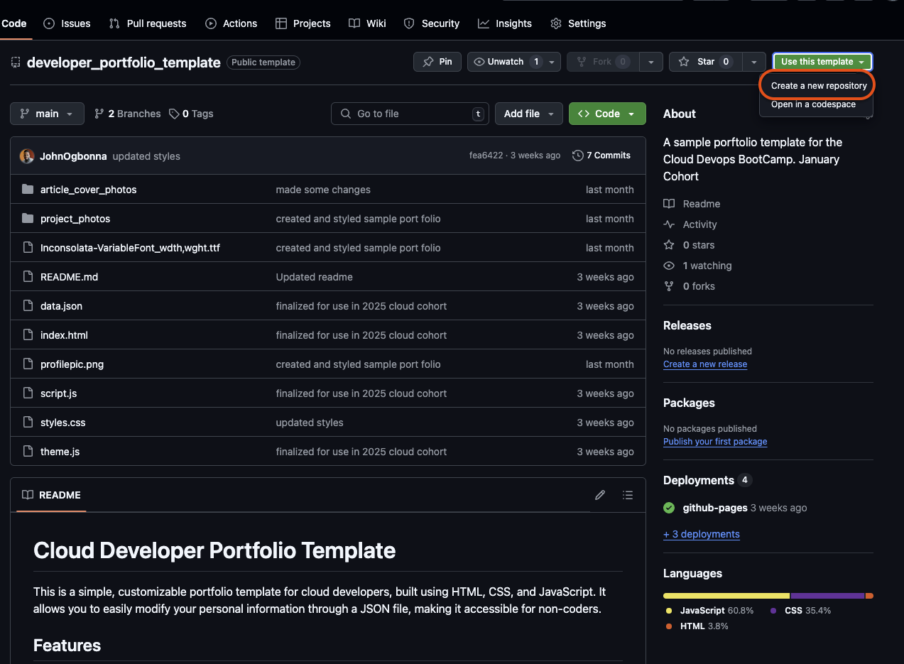 Create a new repository