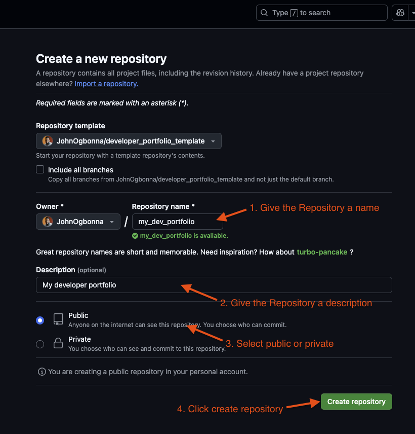 Create a new repository