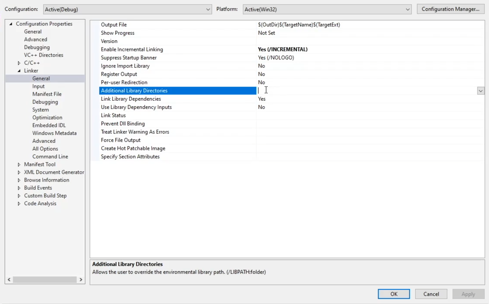 VS Library Directories