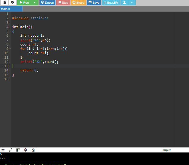 Factorial till N Without recursion!!