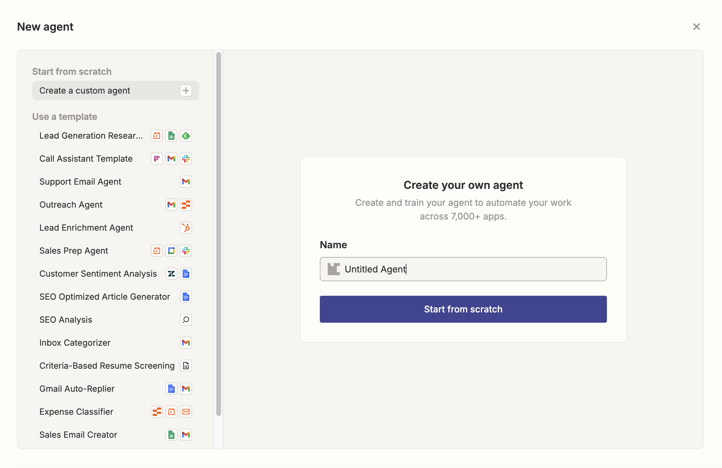custom agent creation in Zapier