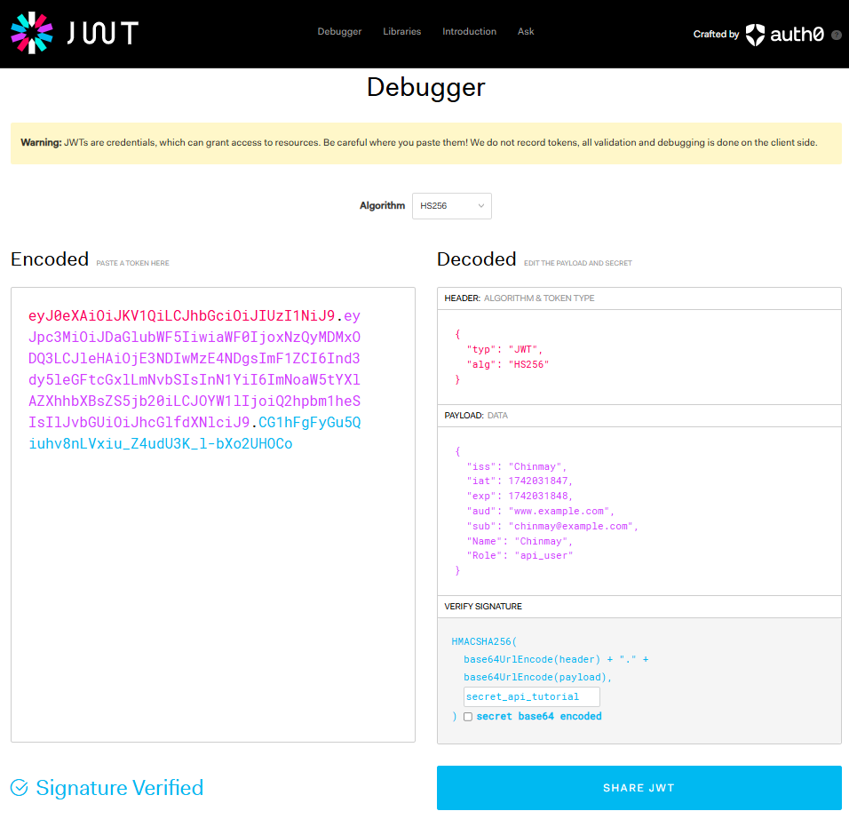 Validate JWT