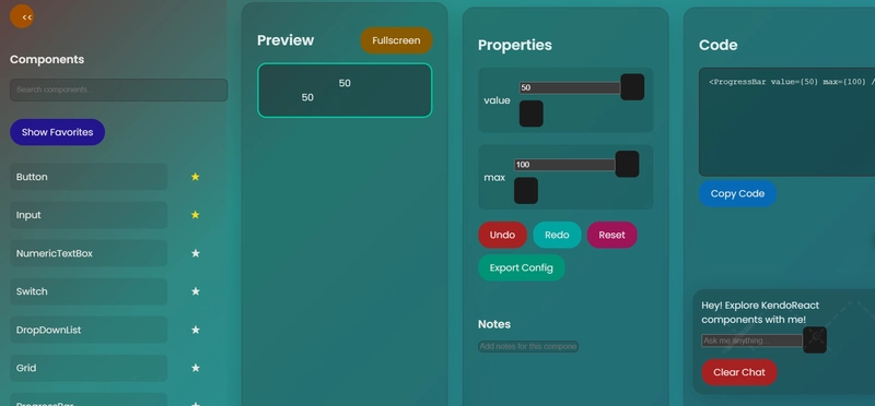 KendoReact Component Explorer