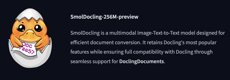 Docling's new “SmolDocling-256M” Rocks