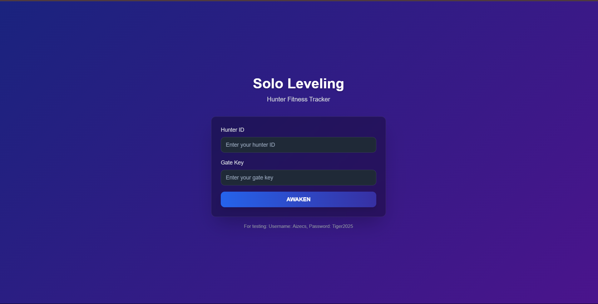 Solo Leveling Fitness Tracker