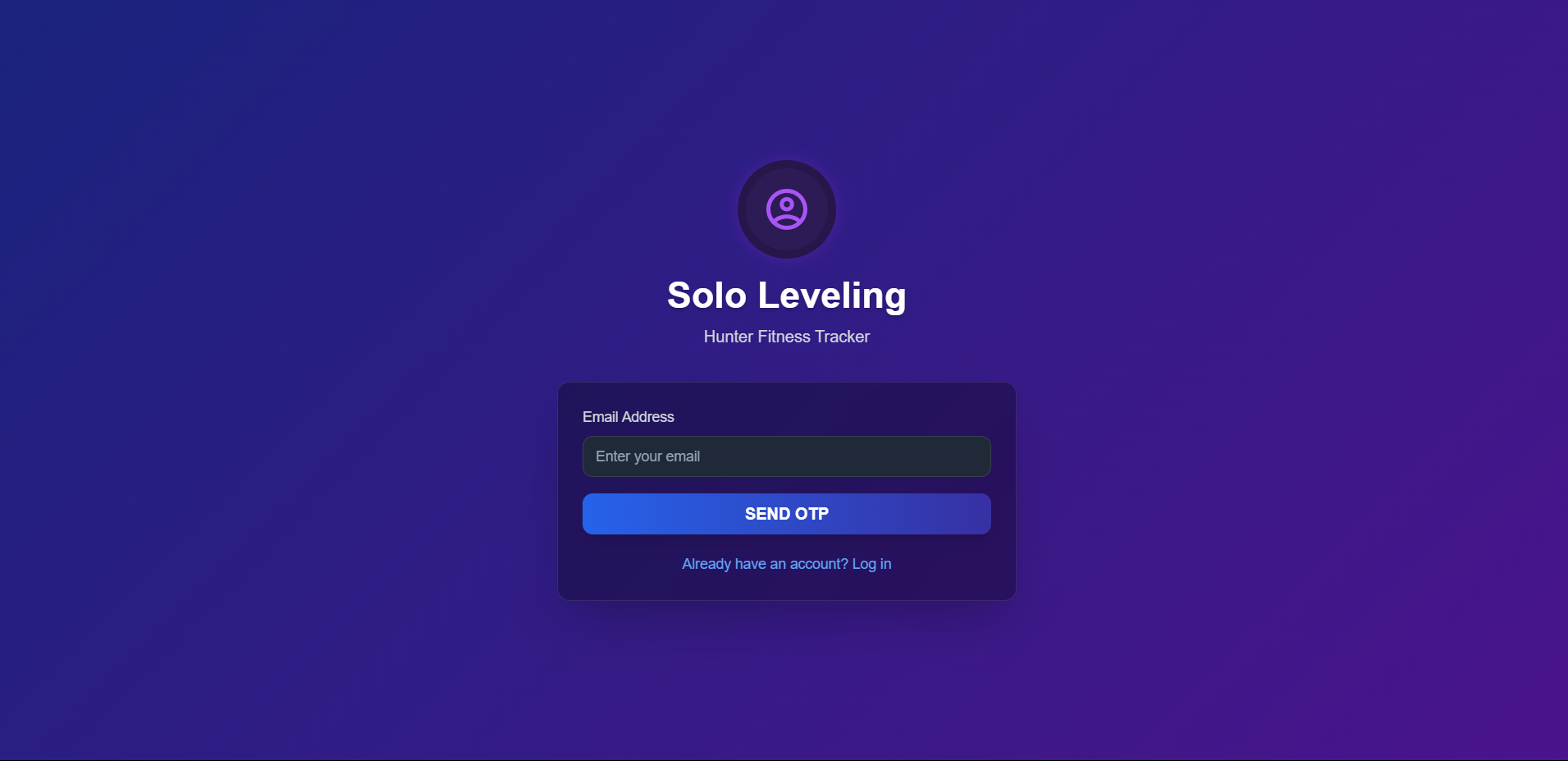 Solo Leveling Fitness Tracker Login
