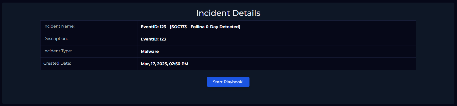 Incident Details - 123