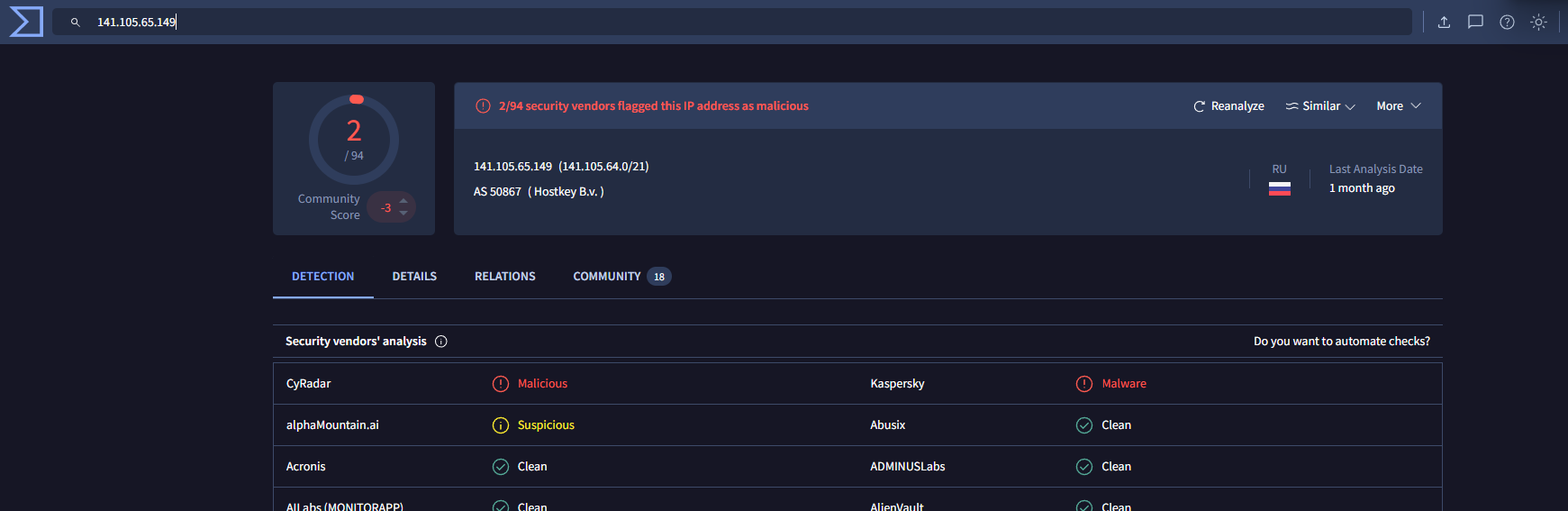 VirusTotal IP - 123