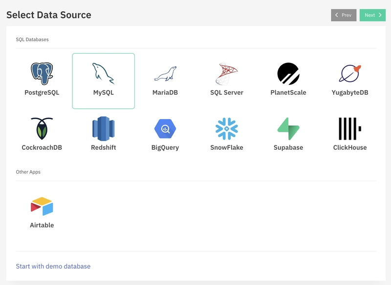 How to build Dashboards from MySQL data