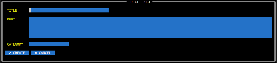 Post Creation Screenshot