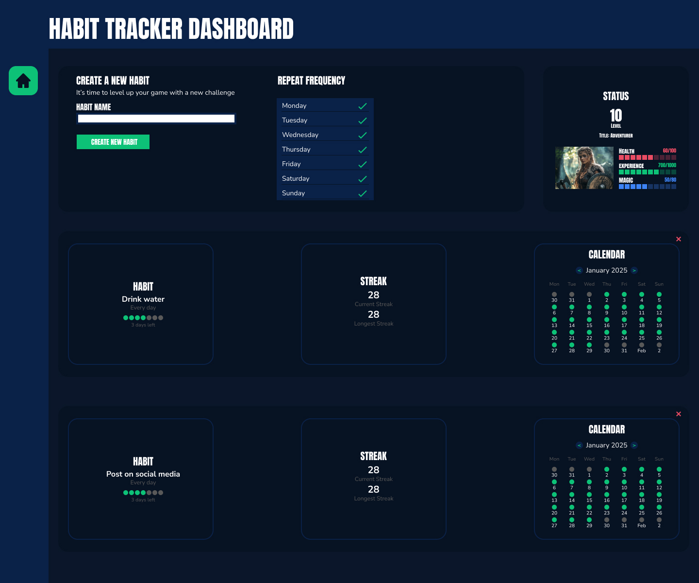 Habit Tracker App Figma Design