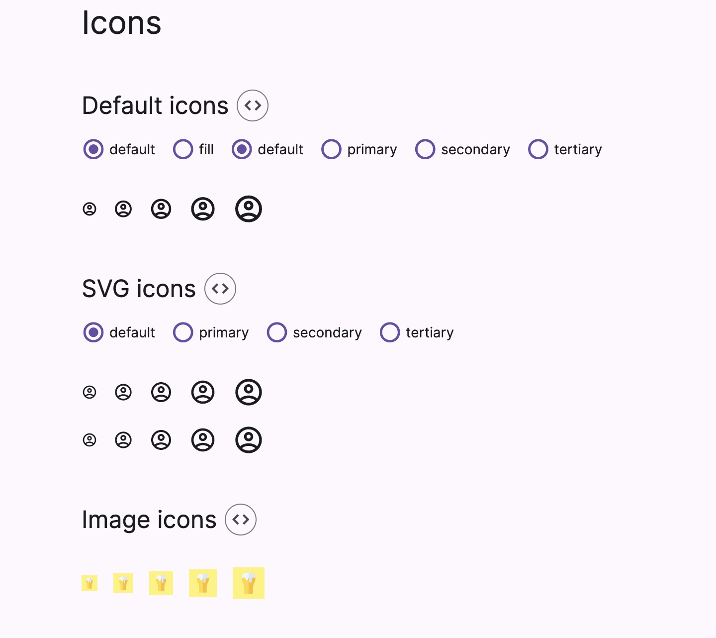 Icons from the BeerCSS documentation
