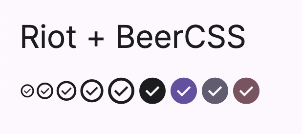 Icons variation of the Icon Component made with Riot