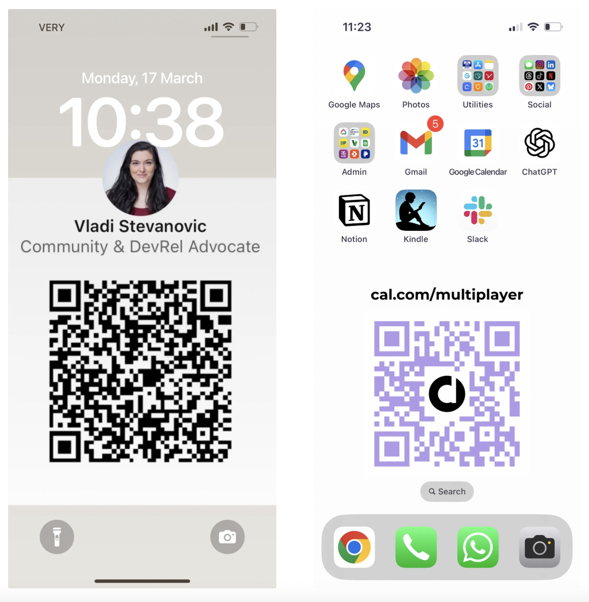 QR codes on phone wallpaper